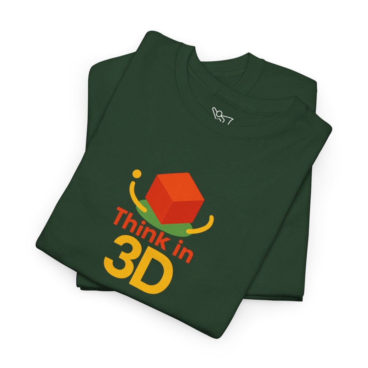 "Think in 3D" Graphic Cotton Tee, Fun T-Shirt Gift, Educational Apparel, Unisex Casual Wear, Creative Gift Idea CW - 1 Orange - AI Tee Hero