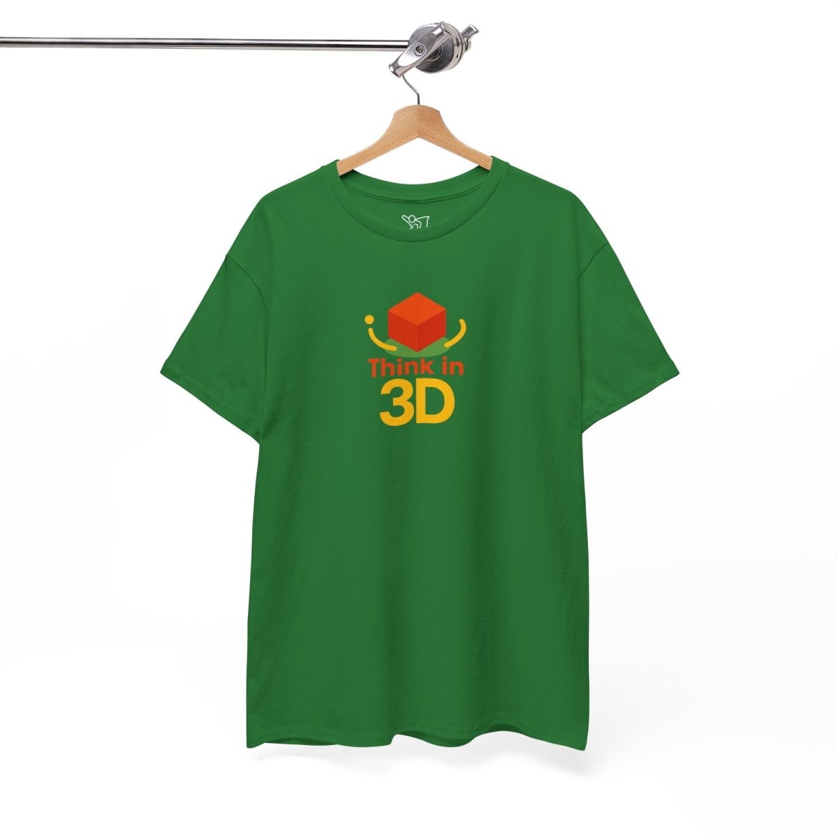 "Think in 3D" Graphic Cotton Tee, Fun T-Shirt Gift, Educational Apparel, Unisex Casual Wear, Creative Gift Idea CW - 1 Orange - AI Tee Hero