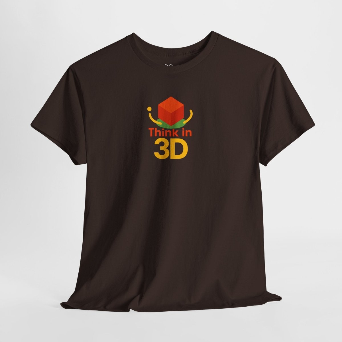 "Think in 3D" Graphic Cotton Tee, Fun T-Shirt Gift, Educational Apparel, Unisex Casual Wear, Creative Gift Idea CW - 1 Orange - AI Tee Hero