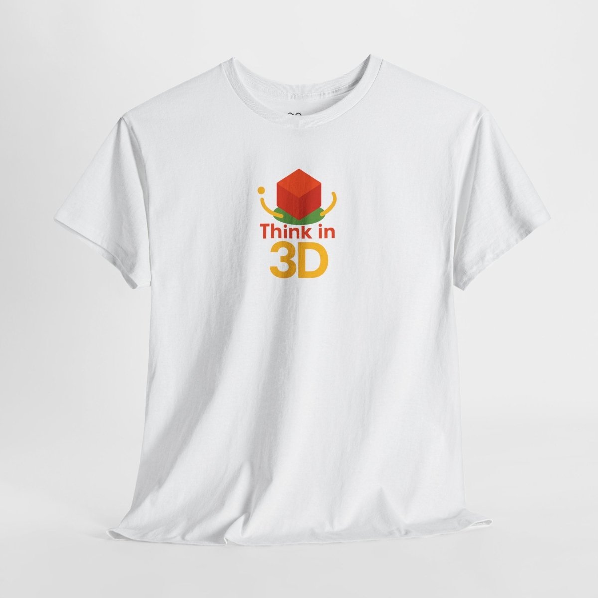 "Think in 3D" Graphic Cotton Tee, Fun T-Shirt Gift, Educational Apparel, Unisex Casual Wear, Creative Gift Idea CW - 1 Orange - AI Tee Hero
