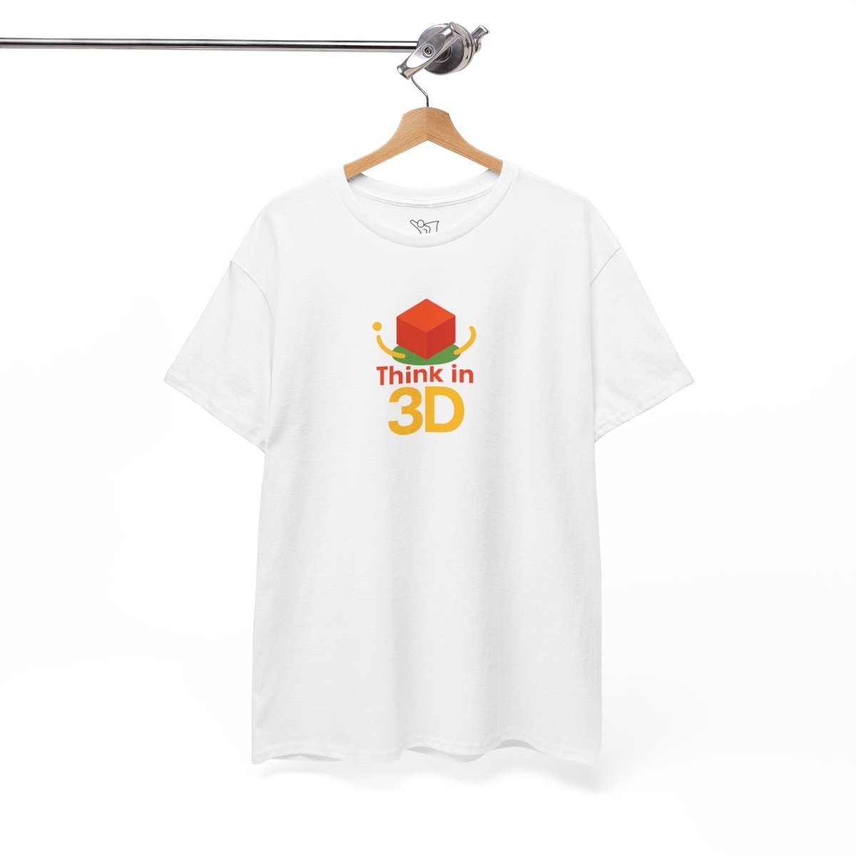 "Think in 3D" Graphic Cotton Tee, Fun T-Shirt Gift, Educational Apparel, Unisex Casual Wear, Creative Gift Idea CW - 1 Orange - AI Tee Hero