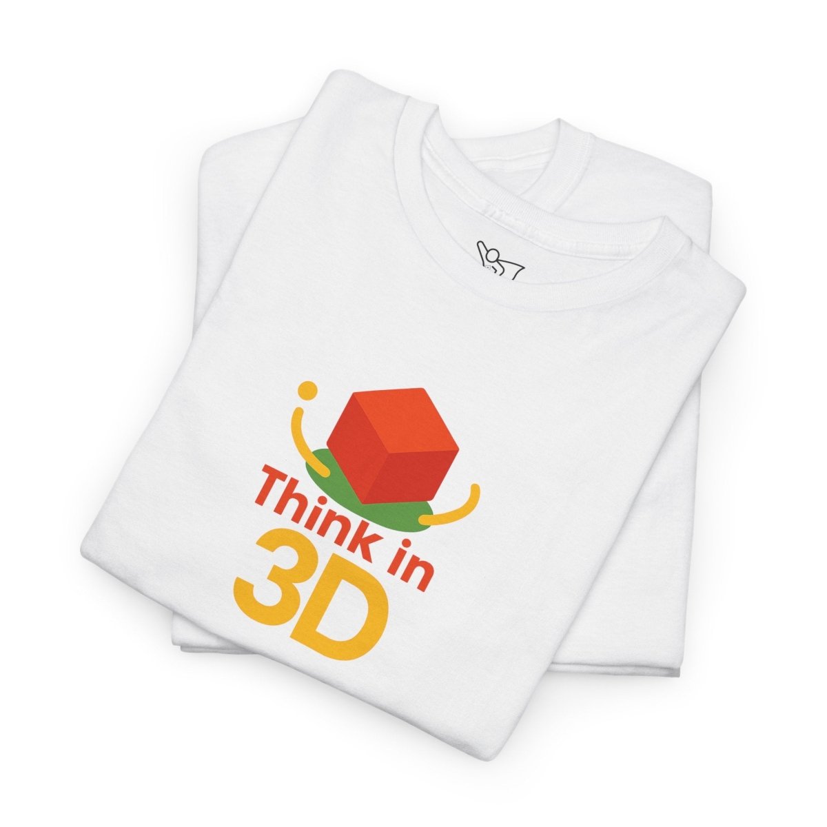 "Think in 3D" Graphic Cotton Tee, Fun T-Shirt Gift, Educational Apparel, Unisex Casual Wear, Creative Gift Idea CW - 1 Orange - AI Tee Hero