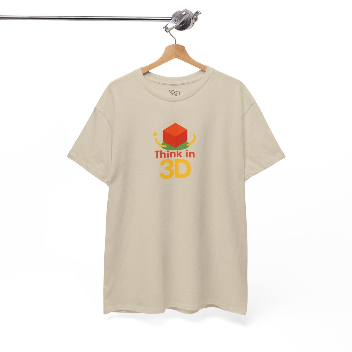 "Think in 3D" Graphic Cotton Tee, Fun T-Shirt Gift, Educational Apparel, Unisex Casual Wear, Creative Gift Idea CW - 1 Orange - AI Tee Hero
