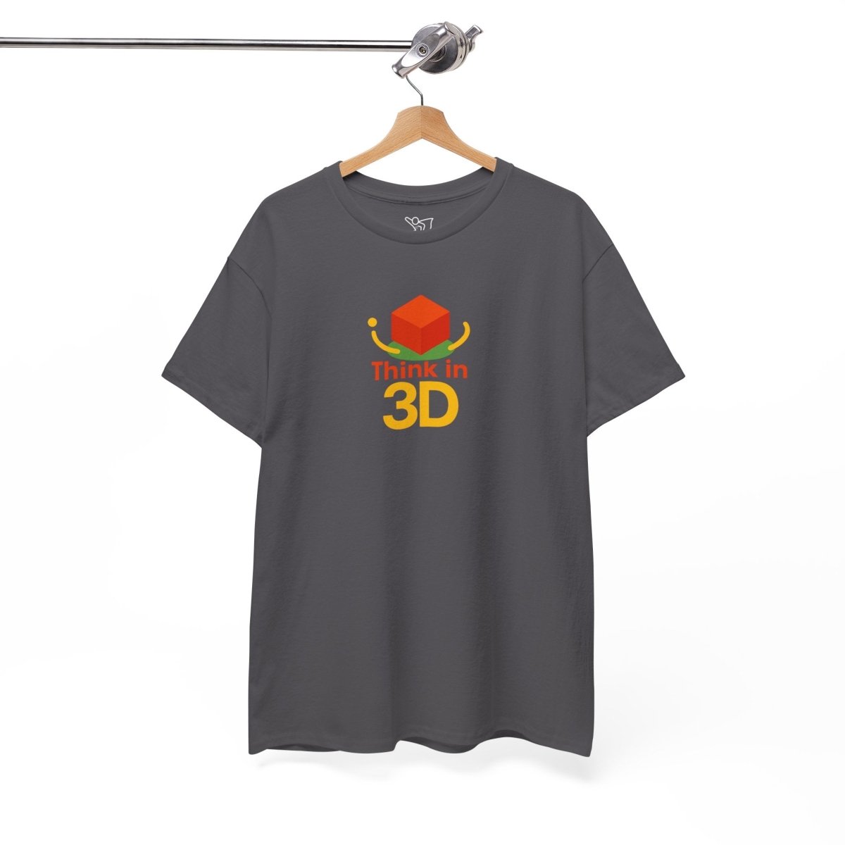 "Think in 3D" Graphic Cotton Tee, Fun T-Shirt Gift, Educational Apparel, Unisex Casual Wear, Creative Gift Idea CW - 1 Orange - AI Tee Hero