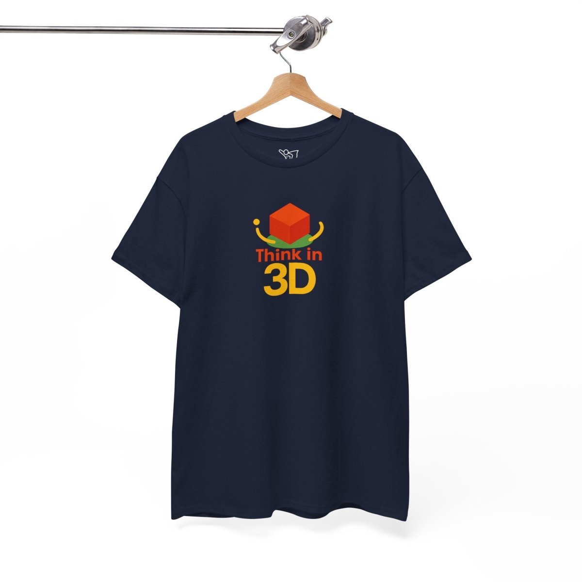 "Think in 3D" Graphic Cotton Tee, Fun T-Shirt Gift, Educational Apparel, Unisex Casual Wear, Creative Gift Idea CW - 1 Orange - AI Tee Hero