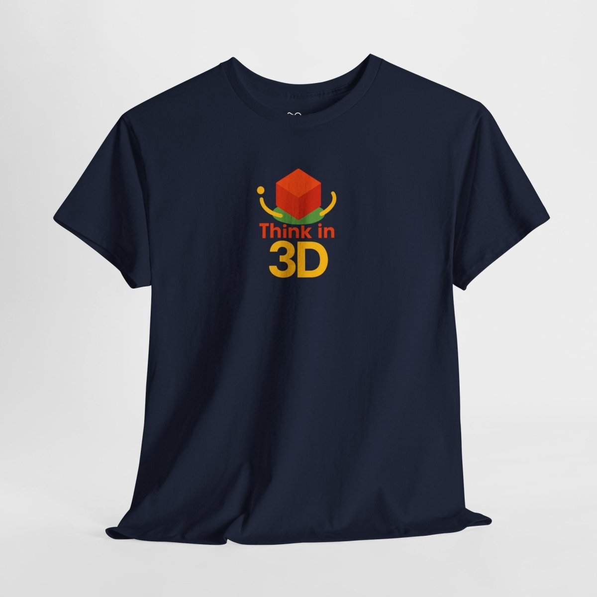 "Think in 3D" Graphic Cotton Tee, Fun T-Shirt Gift, Educational Apparel, Unisex Casual Wear, Creative Gift Idea CW - 1 Orange - AI Tee Hero