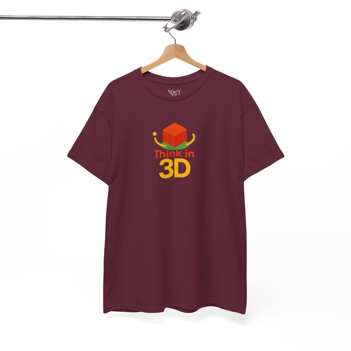 "Think in 3D" Graphic Cotton Tee, Fun T-Shirt Gift, Educational Apparel, Unisex Casual Wear, Creative Gift Idea CW - 1 Orange - AI Tee Hero