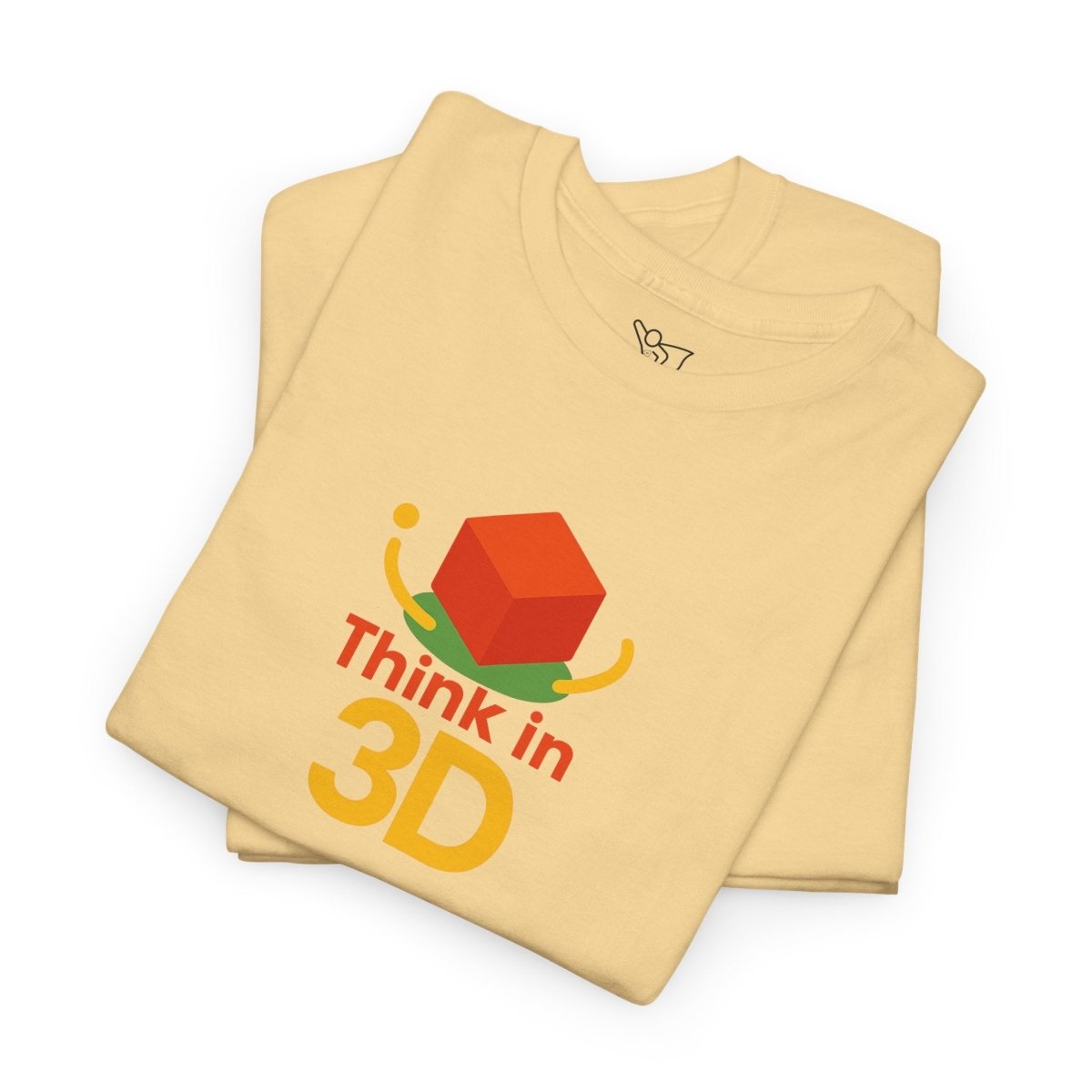 "Think in 3D" Graphic Cotton Tee, Fun T-Shirt Gift, Educational Apparel, Unisex Casual Wear, Creative Gift Idea CW - 1 Orange - AI Tee Hero