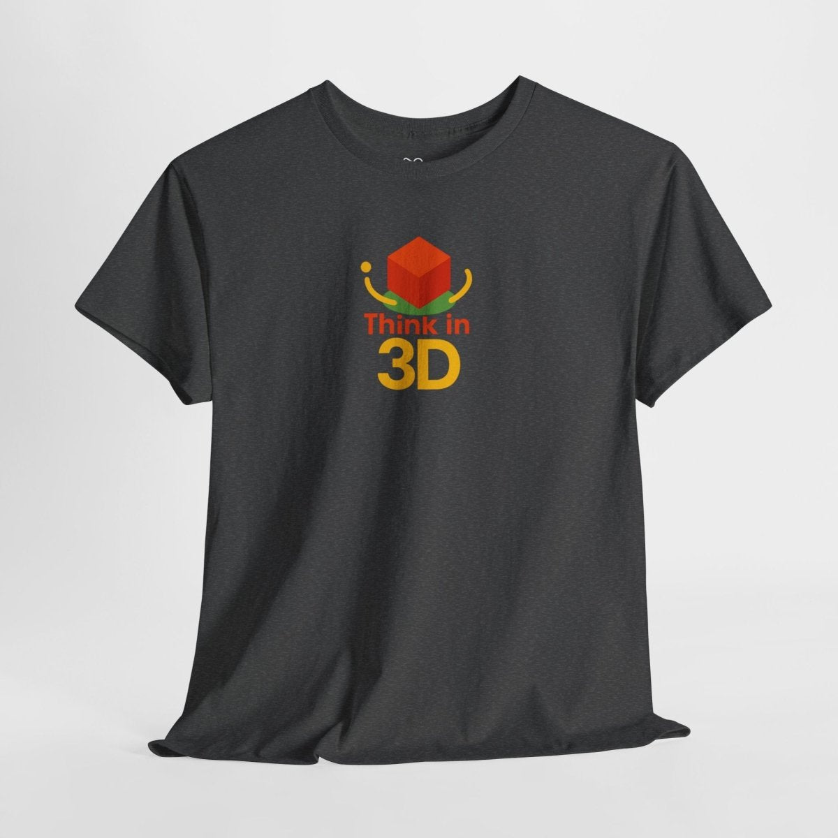 "Think in 3D" Graphic Cotton Tee, Fun T-Shirt Gift, Educational Apparel, Unisex Casual Wear, Creative Gift Idea CW - 1 Orange - AI Tee Hero