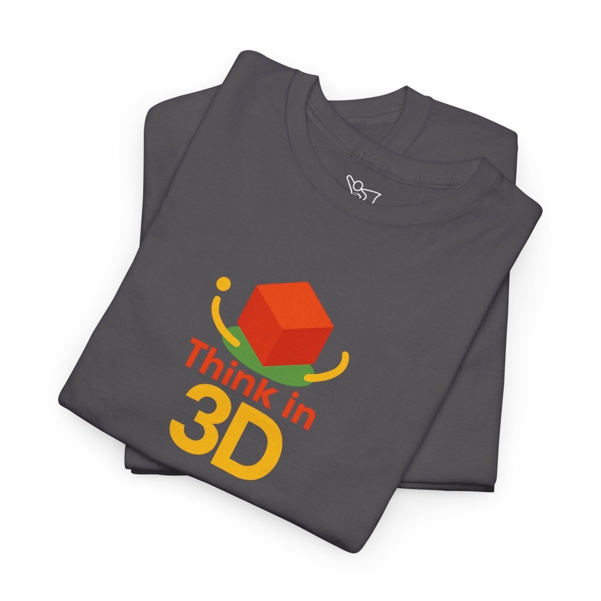 "Think in 3D" Graphic Cotton Tee, Fun T-Shirt Gift, Educational Apparel, Unisex Casual Wear, Creative Gift Idea CW - 1 Orange - AI Tee Hero