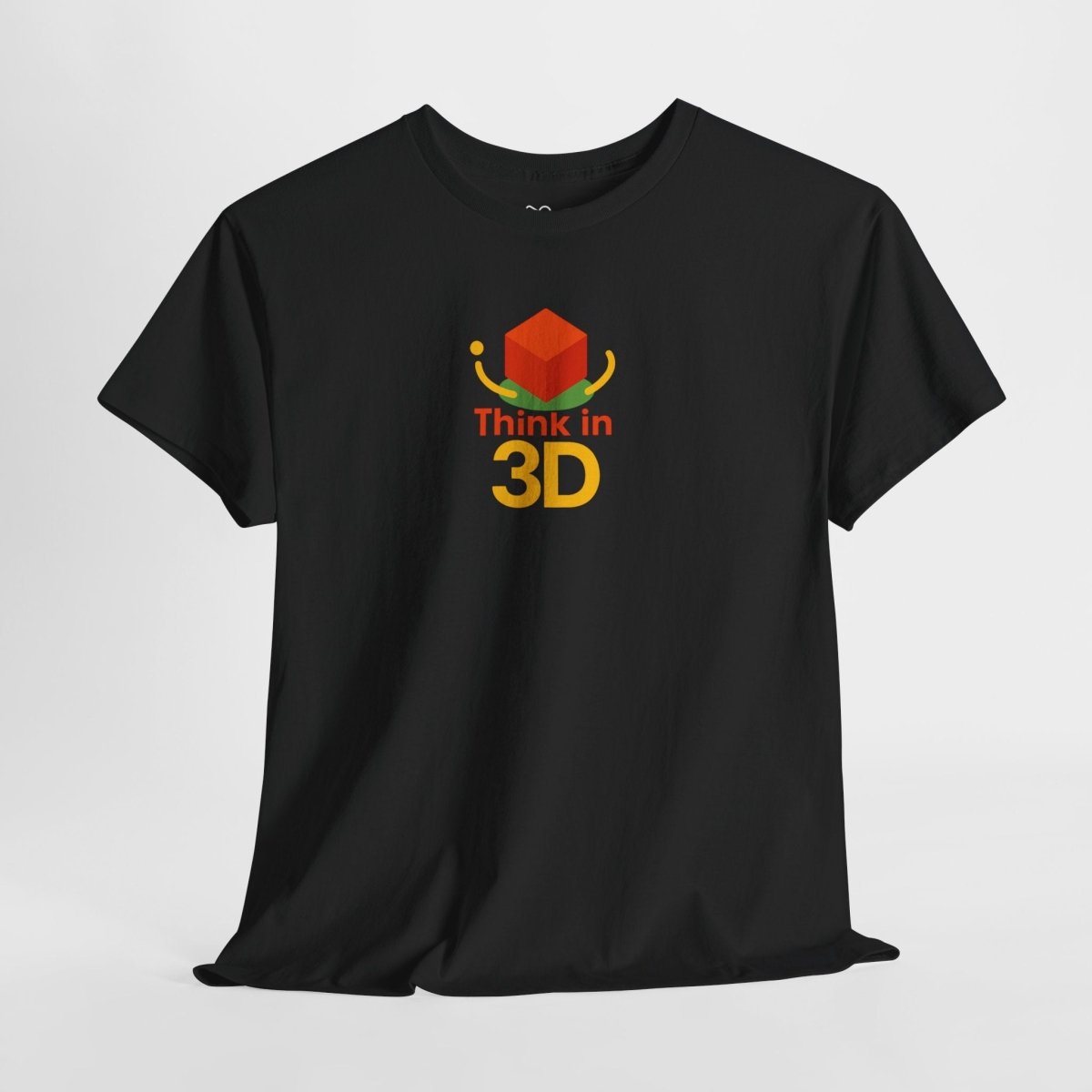 "Think in 3D" Graphic Cotton Tee, Fun T-Shirt Gift, Educational Apparel, Unisex Casual Wear, Creative Gift Idea CW - 1 Orange - AI Tee Hero