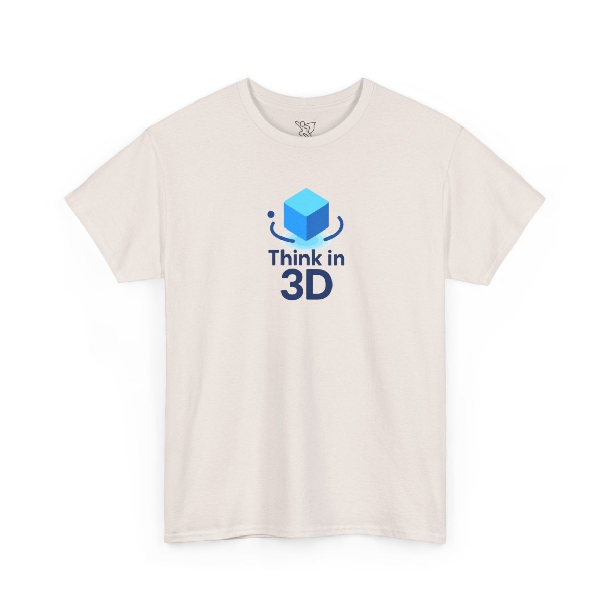 "Think in 3D" Graphic Cotton Tee, Fun T-Shirt Gift, Educational Apparel, Unisex Casual Wear, Creative Gift Idea CW - 2 Blue - AI Tee Hero