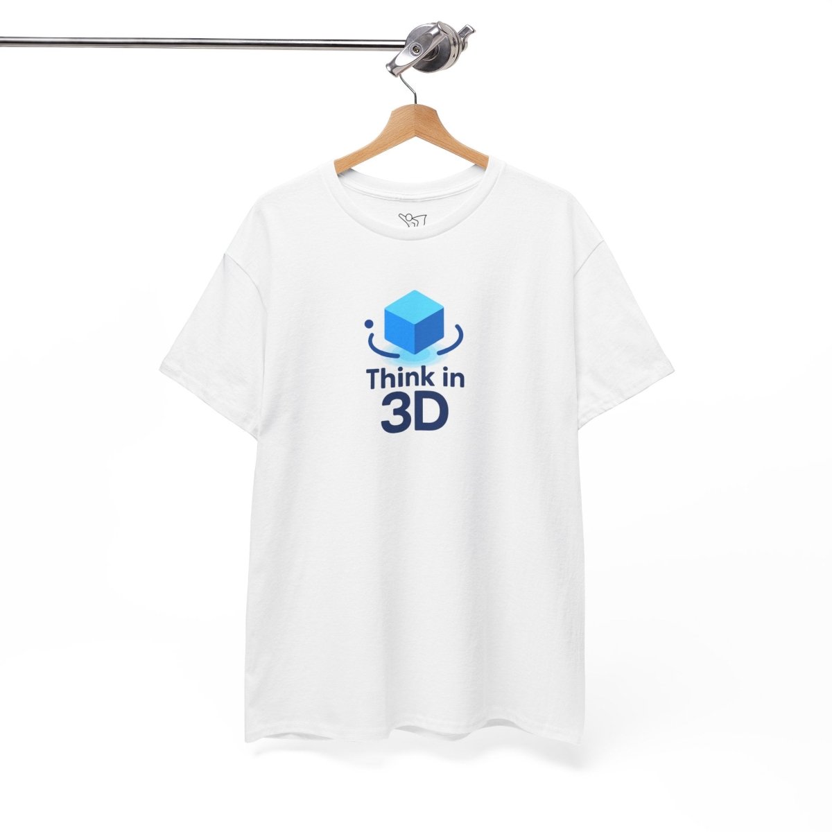 "Think in 3D" Graphic Cotton Tee, Fun T-Shirt Gift, Educational Apparel, Unisex Casual Wear, Creative Gift Idea CW - 2 Blue - AI Tee Hero