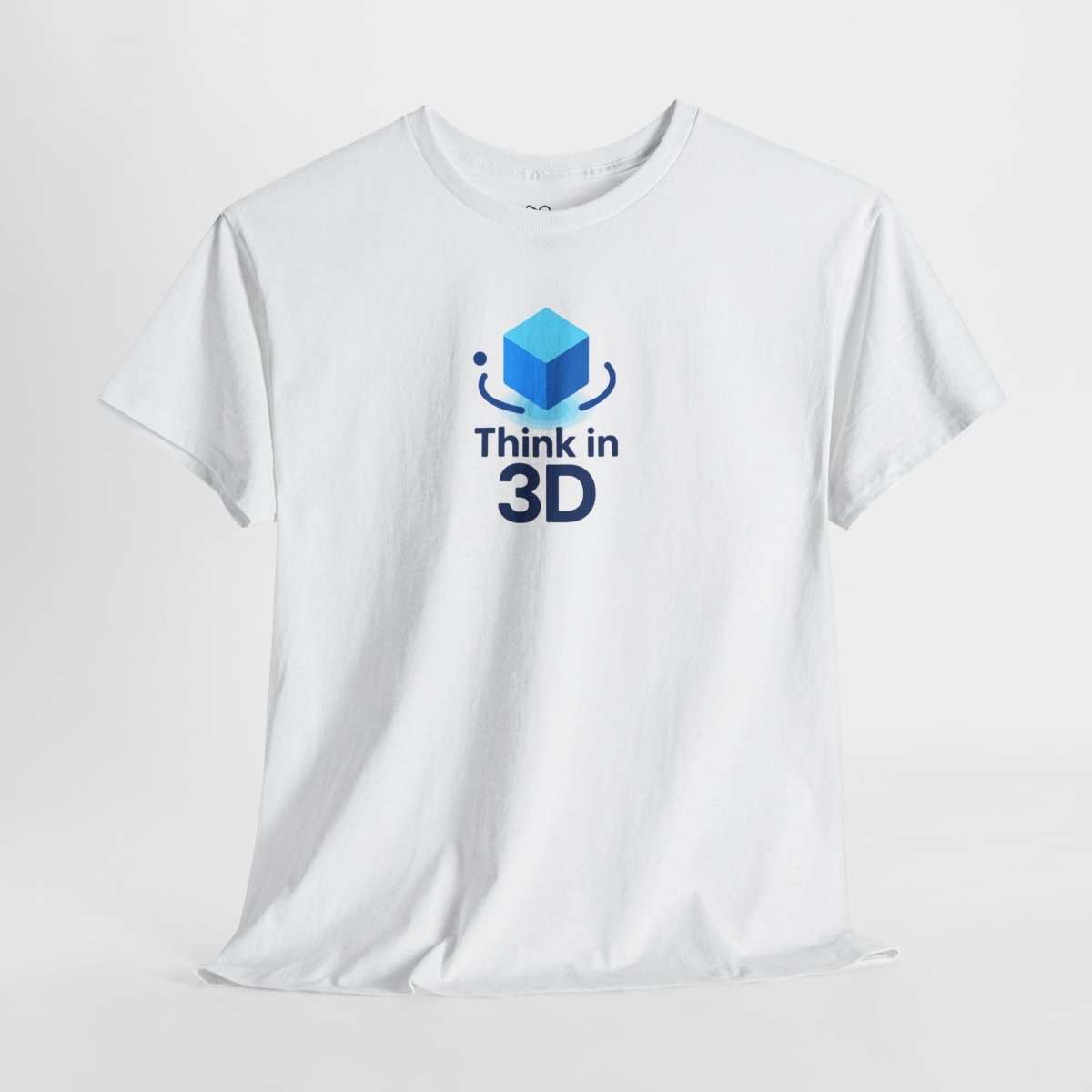 "Think in 3D" Graphic Cotton Tee, Fun T-Shirt Gift, Educational Apparel, Unisex Casual Wear, Creative Gift Idea CW - 2 Blue - AI Tee Hero