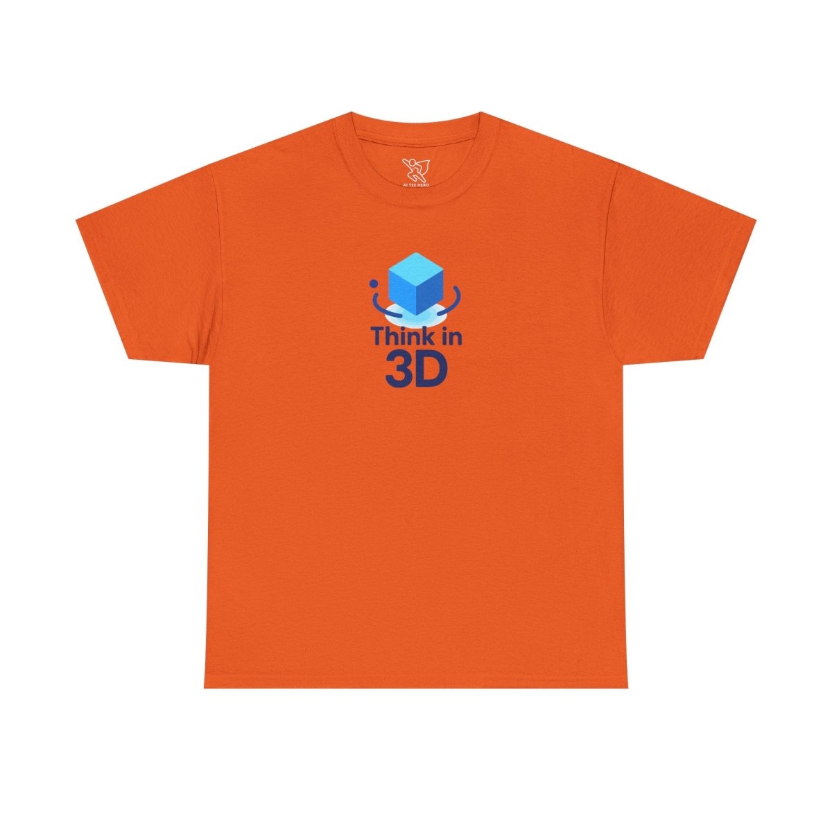 "Think in 3D" Graphic Cotton Tee, Fun T-Shirt Gift, Educational Apparel, Unisex Casual Wear, Creative Gift Idea CW - 2 Blue - AI Tee Hero