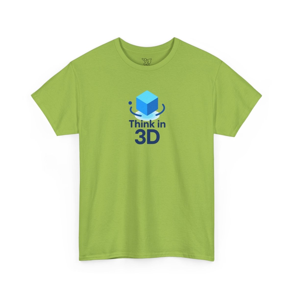 "Think in 3D" Graphic Cotton Tee, Fun T-Shirt Gift, Educational Apparel, Unisex Casual Wear, Creative Gift Idea CW - 2 Blue - AI Tee Hero