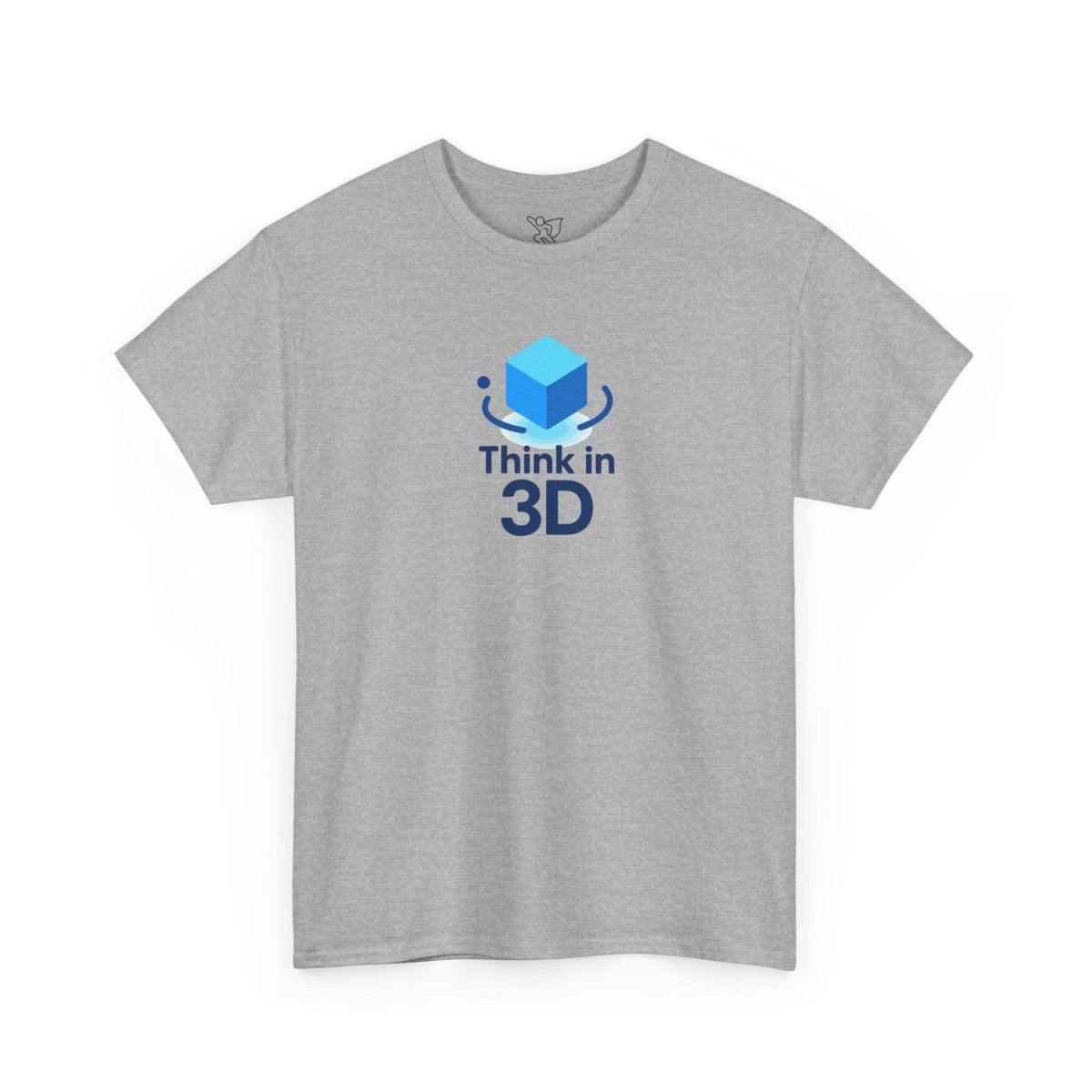 "Think in 3D" Graphic Cotton Tee, Fun T-Shirt Gift, Educational Apparel, Unisex Casual Wear, Creative Gift Idea CW - 2 Blue - AI Tee Hero