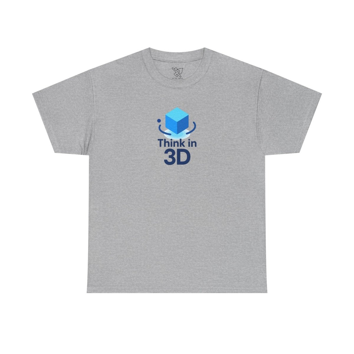 "Think in 3D" Graphic Cotton Tee, Fun T-Shirt Gift, Educational Apparel, Unisex Casual Wear, Creative Gift Idea CW - 2 Blue - AI Tee Hero