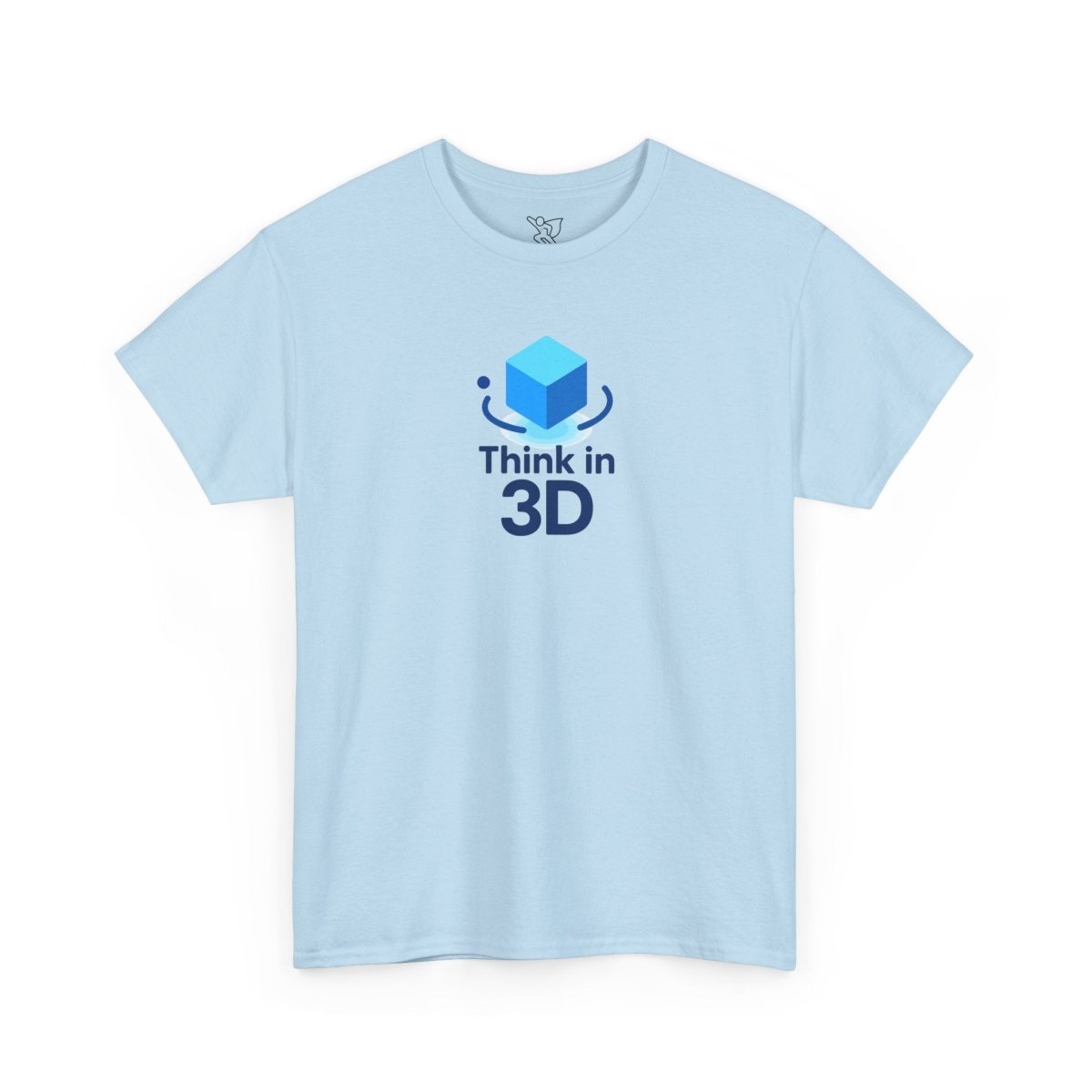 "Think in 3D" Graphic Cotton Tee, Fun T-Shirt Gift, Educational Apparel, Unisex Casual Wear, Creative Gift Idea CW - 2 Blue - AI Tee Hero