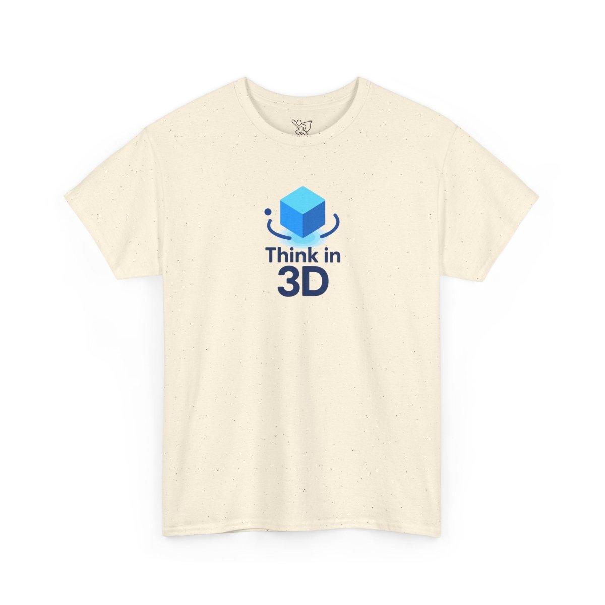 "Think in 3D" Graphic Cotton Tee, Fun T-Shirt Gift, Educational Apparel, Unisex Casual Wear, Creative Gift Idea CW - 2 Blue - AI Tee Hero