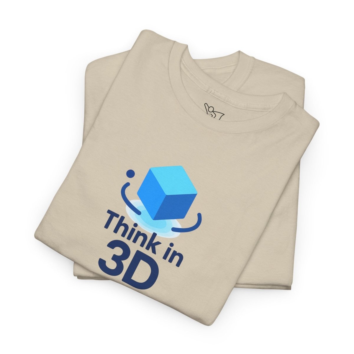 "Think in 3D" Graphic Cotton Tee, Fun T-Shirt Gift, Educational Apparel, Unisex Casual Wear, Creative Gift Idea CW - 2 Blue - AI Tee Hero