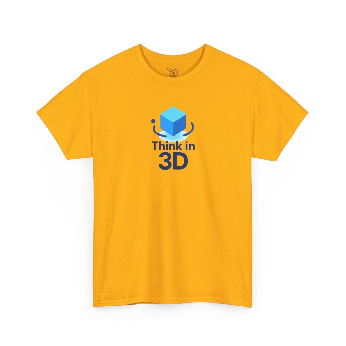 "Think in 3D" Graphic Cotton Tee, Fun T-Shirt Gift, Educational Apparel, Unisex Casual Wear, Creative Gift Idea CW - 2 Blue - AI Tee Hero