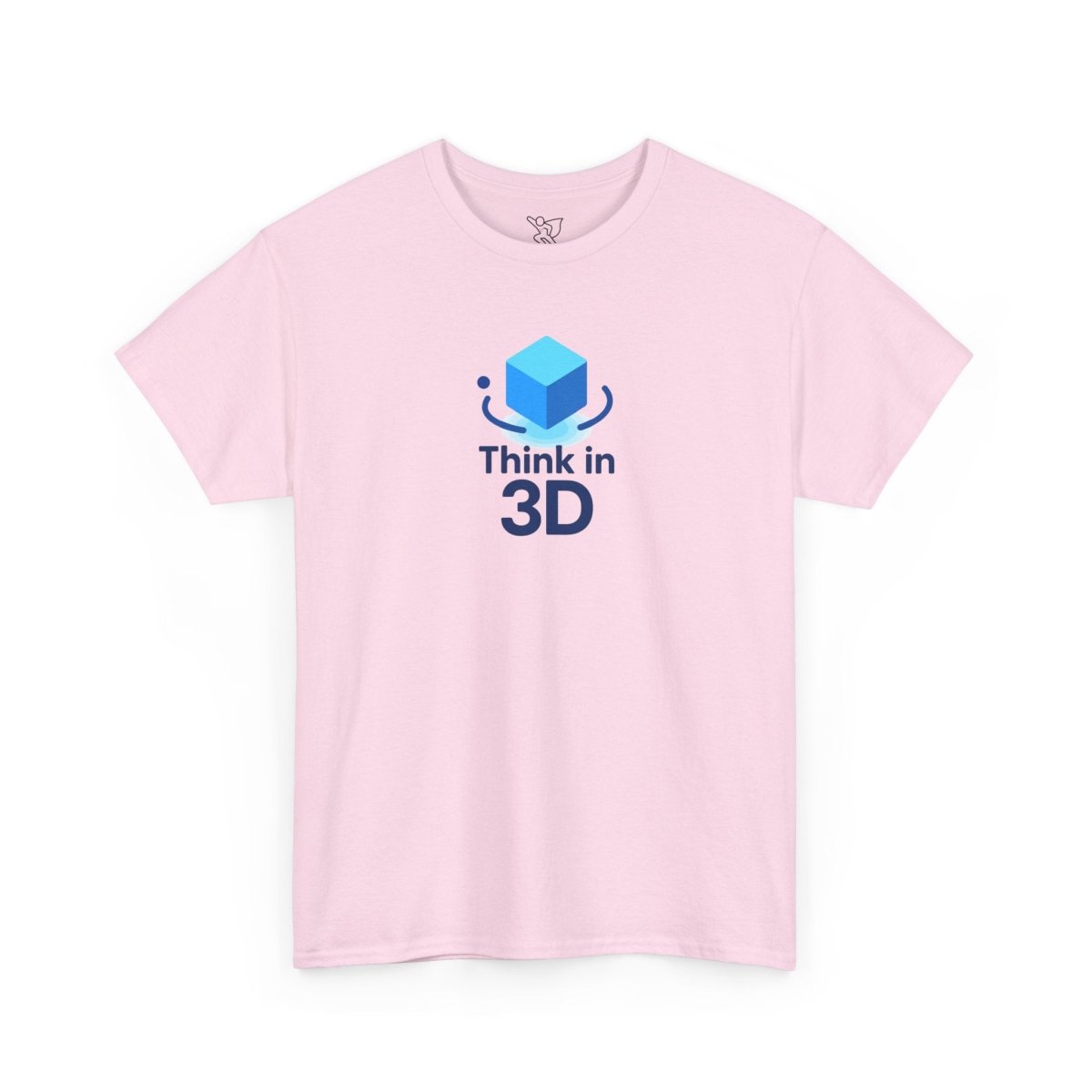 "Think in 3D" Graphic Cotton Tee, Fun T-Shirt Gift, Educational Apparel, Unisex Casual Wear, Creative Gift Idea CW - 2 Blue - AI Tee Hero