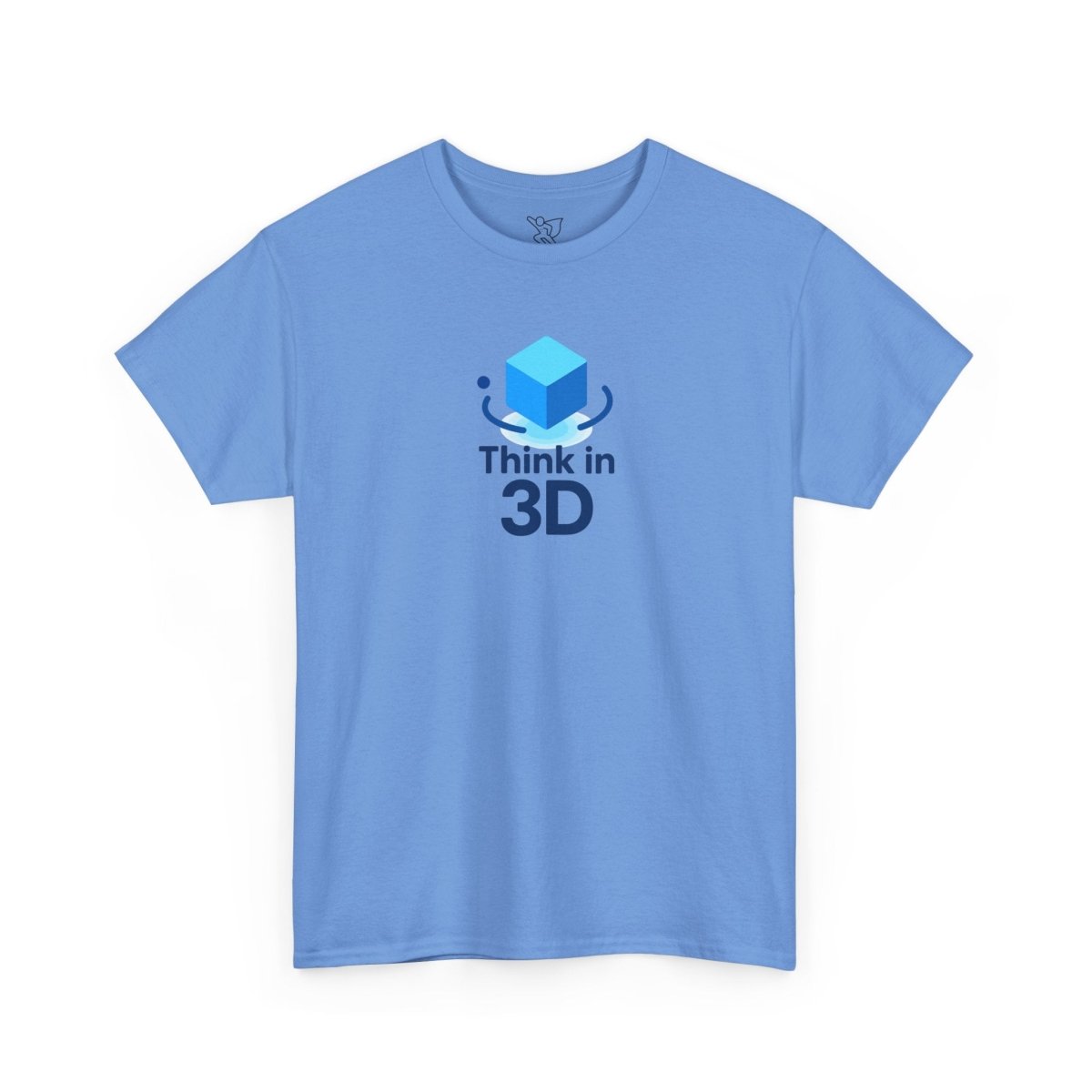 "Think in 3D" Graphic Cotton Tee, Fun T-Shirt Gift, Educational Apparel, Unisex Casual Wear, Creative Gift Idea CW - 2 Blue - AI Tee Hero