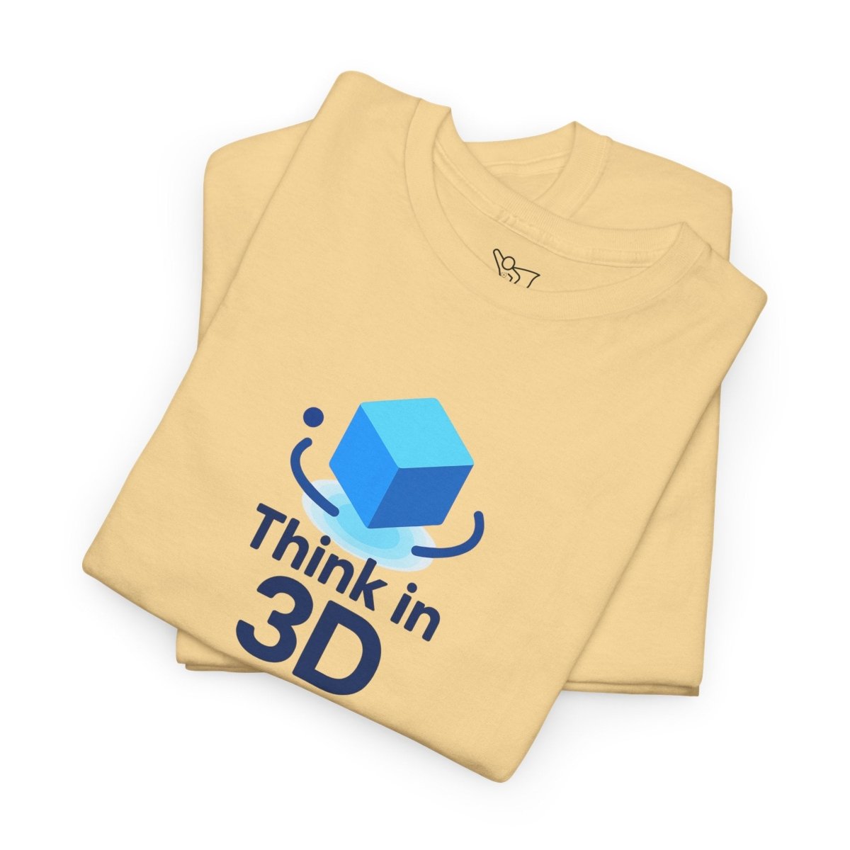 "Think in 3D" Graphic Cotton Tee, Fun T-Shirt Gift, Educational Apparel, Unisex Casual Wear, Creative Gift Idea CW - 2 Blue - AI Tee Hero