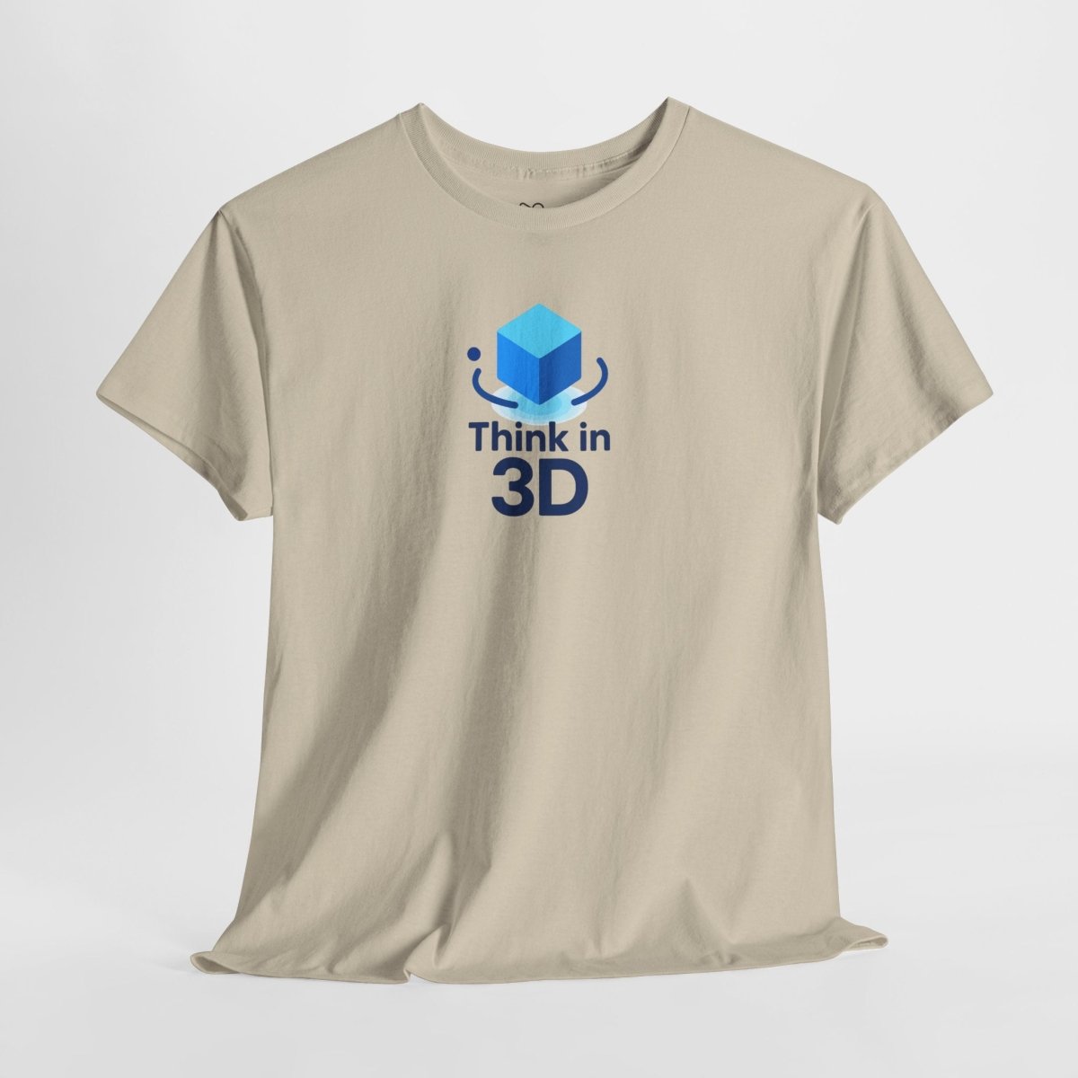 "Think in 3D" Graphic Cotton Tee, Fun T-Shirt Gift, Educational Apparel, Unisex Casual Wear, Creative Gift Idea CW - 2 Blue - AI Tee Hero