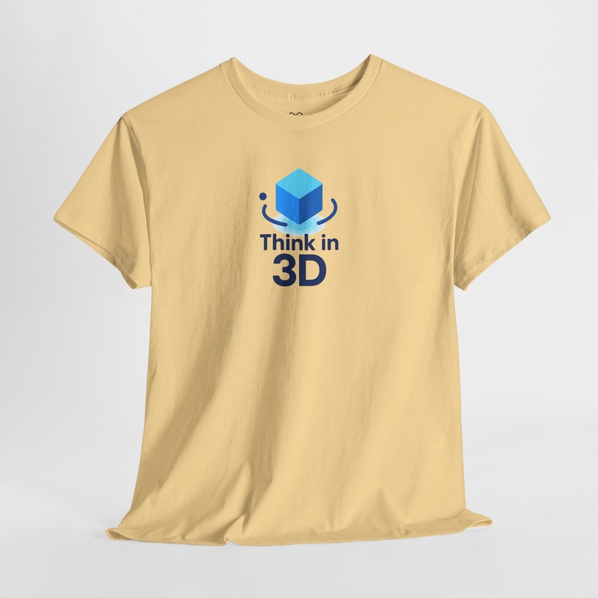 "Think in 3D" Graphic Cotton Tee, Fun T-Shirt Gift, Educational Apparel, Unisex Casual Wear, Creative Gift Idea CW - 2 Blue - AI Tee Hero