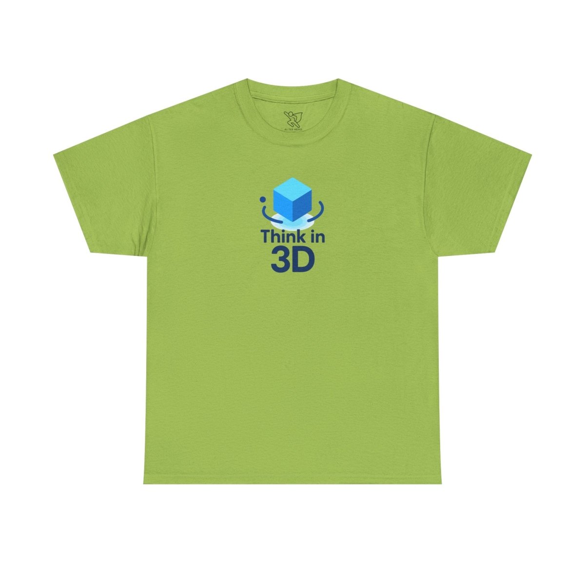 "Think in 3D" Graphic Cotton Tee, Fun T-Shirt Gift, Educational Apparel, Unisex Casual Wear, Creative Gift Idea CW - 2 Blue - AI Tee Hero