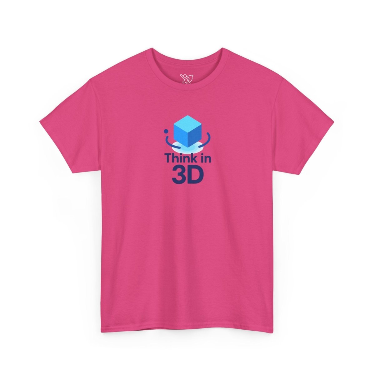 "Think in 3D" Graphic Cotton Tee, Fun T-Shirt Gift, Educational Apparel, Unisex Casual Wear, Creative Gift Idea CW - 2 Blue - AI Tee Hero