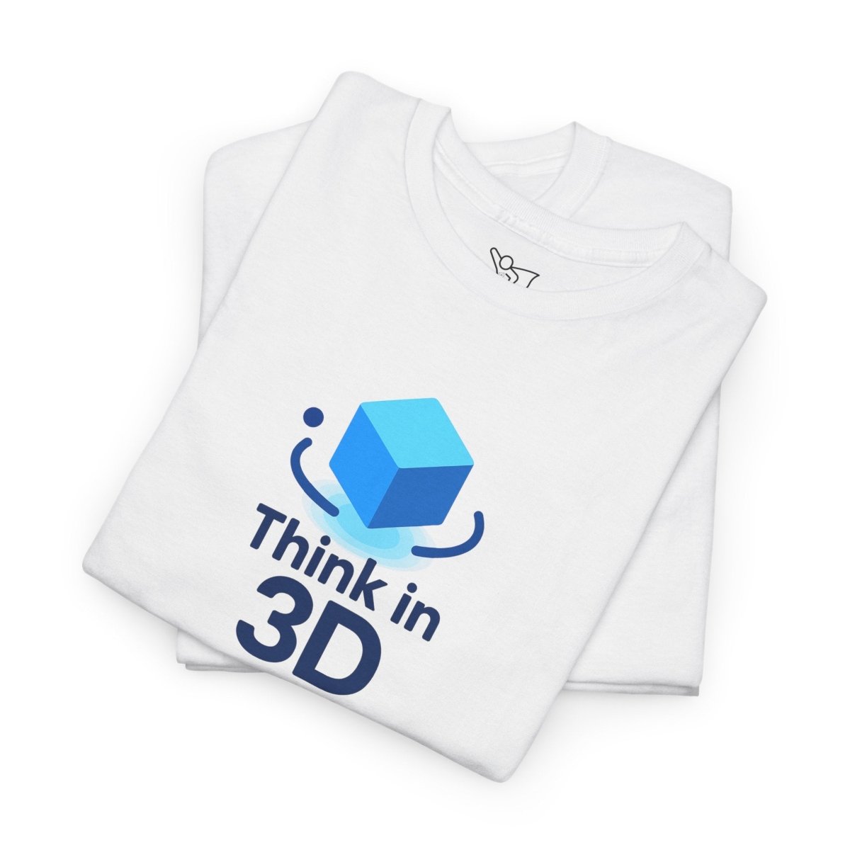 "Think in 3D" Graphic Cotton Tee, Fun T-Shirt Gift, Educational Apparel, Unisex Casual Wear, Creative Gift Idea CW - 2 Blue - AI Tee Hero