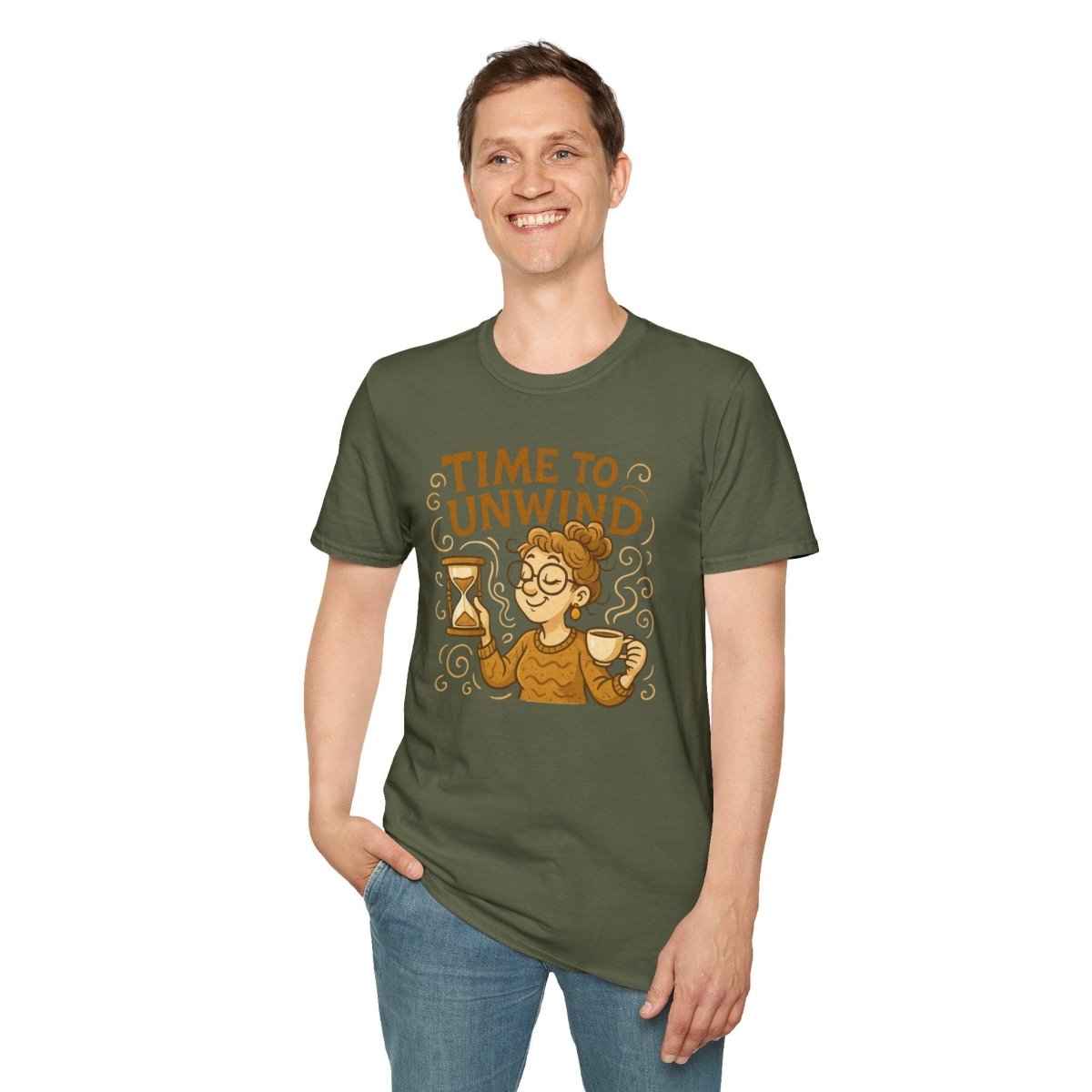 "Time to Unwind Shirt" Unisex Relaxation T-Shirt, Gift for Stress Relief, Casual Wear, Relaxing Day Tees, Self - Care Clothing - MINDSet Collection - AI Tee Hero