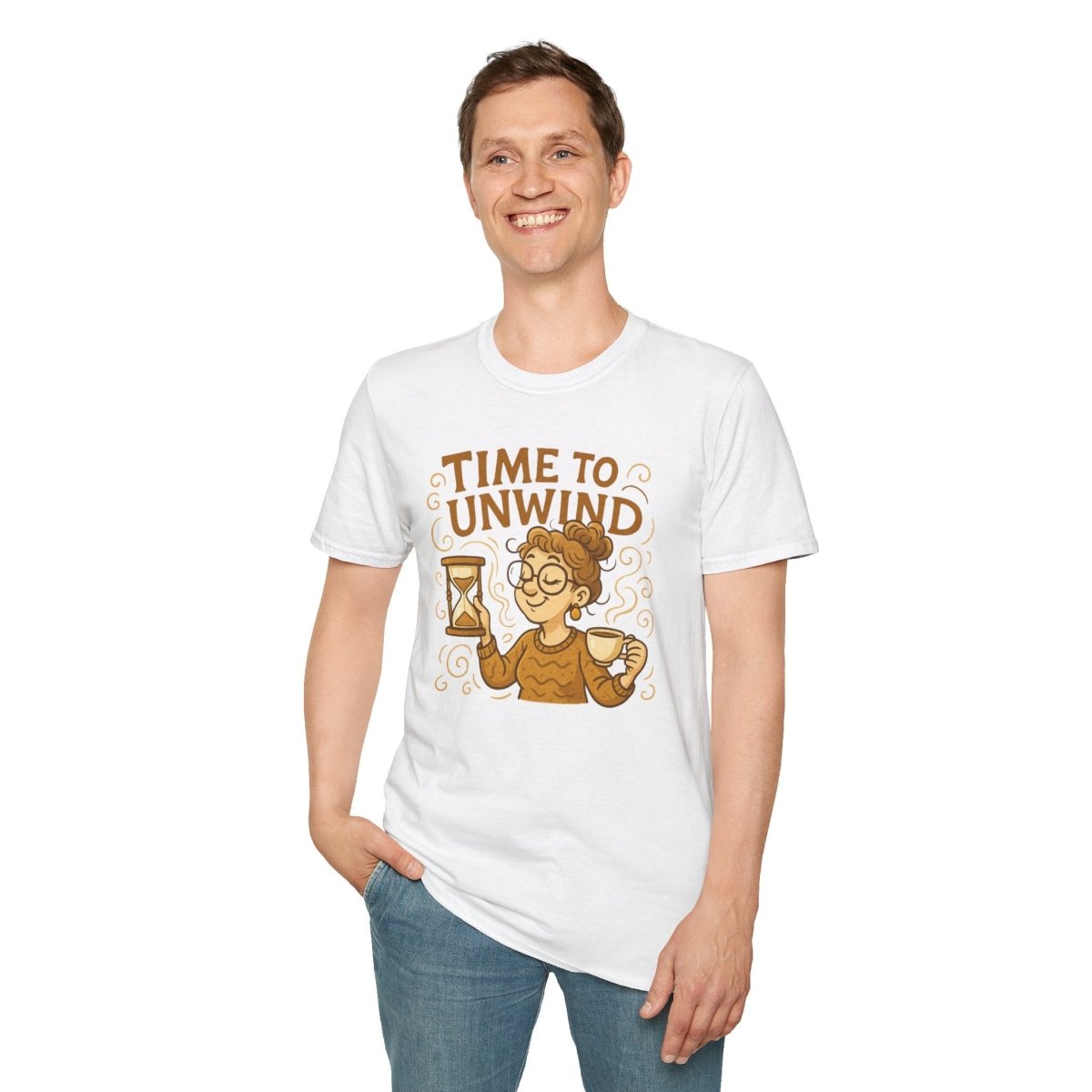 "Time to Unwind Shirt" Unisex Relaxation T-Shirt, Gift for Stress Relief, Casual Wear, Relaxing Day Tees, Self - Care Clothing - MINDSet Collection - AI Tee Hero