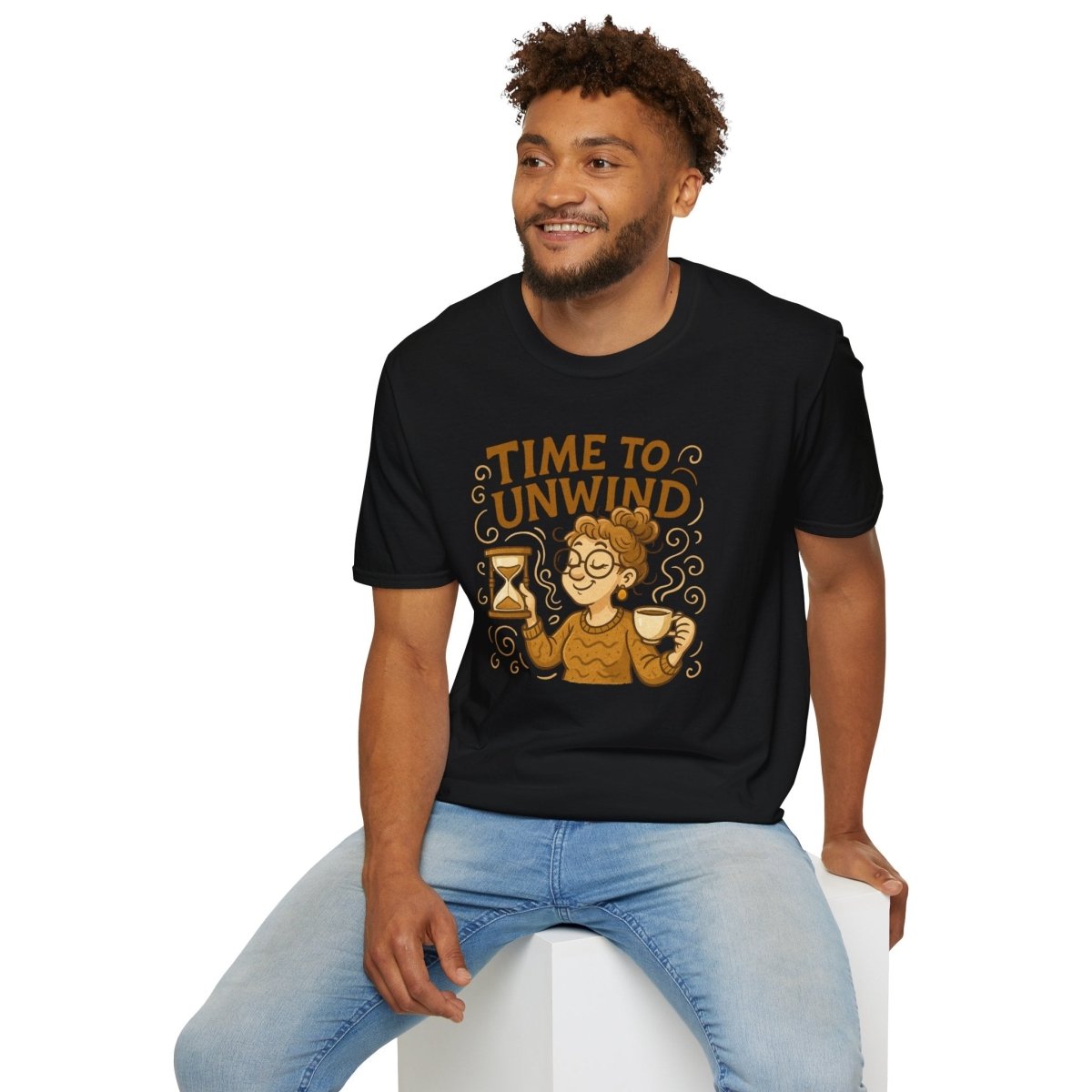 "Time to Unwind Shirt" Unisex Relaxation T-Shirt, Gift for Stress Relief, Casual Wear, Relaxing Day Tees, Self - Care Clothing - MINDSet Collection - AI Tee Hero