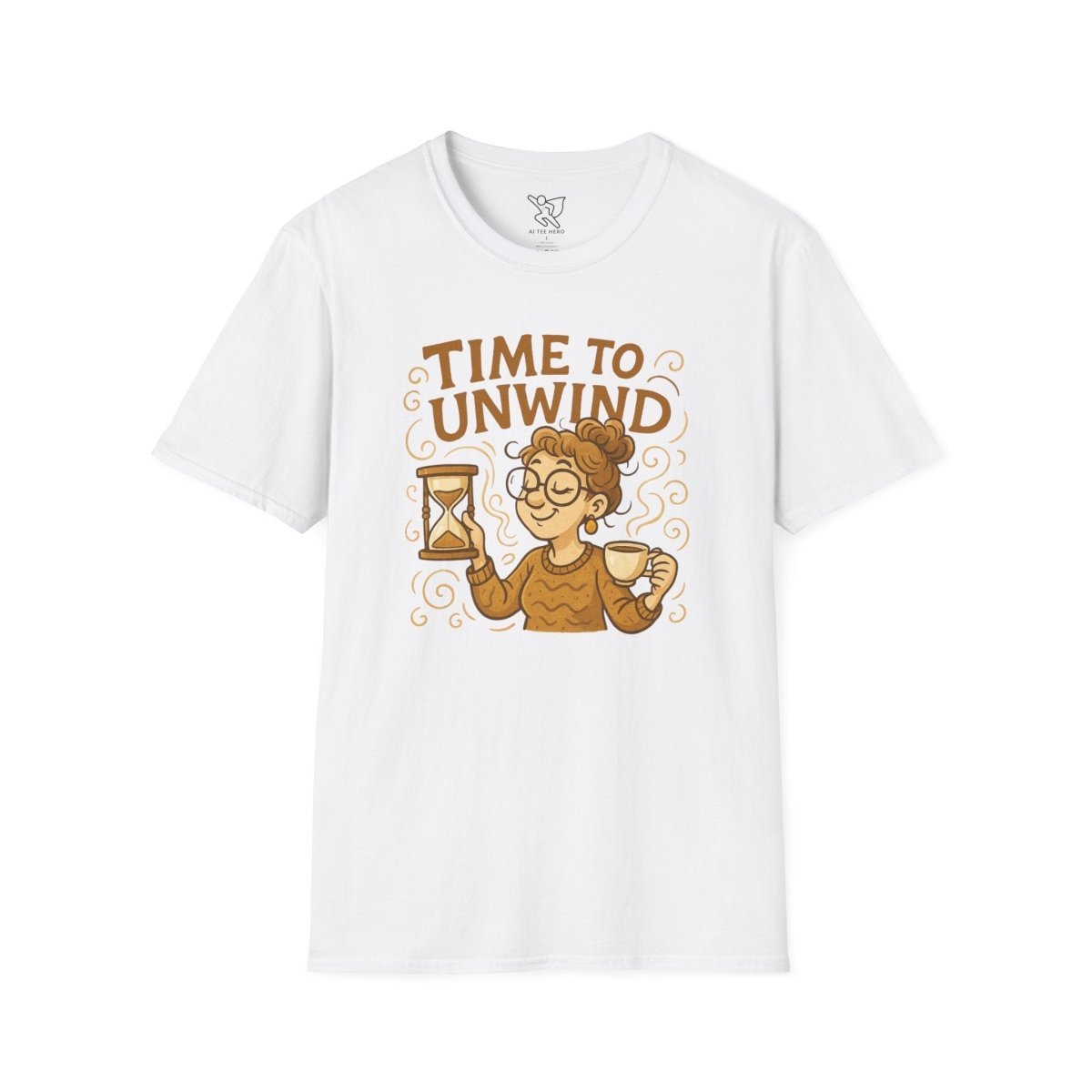 "Time to Unwind Shirt" Unisex Relaxation T-Shirt, Gift for Stress Relief, Casual Wear, Relaxing Day Tees, Self - Care Clothing - MINDSet Collection - AI Tee Hero