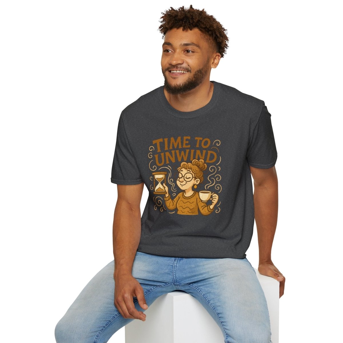 "Time to Unwind Shirt" Unisex Relaxation T-Shirt, Gift for Stress Relief, Casual Wear, Relaxing Day Tees, Self - Care Clothing - MINDSet Collection - AI Tee Hero
