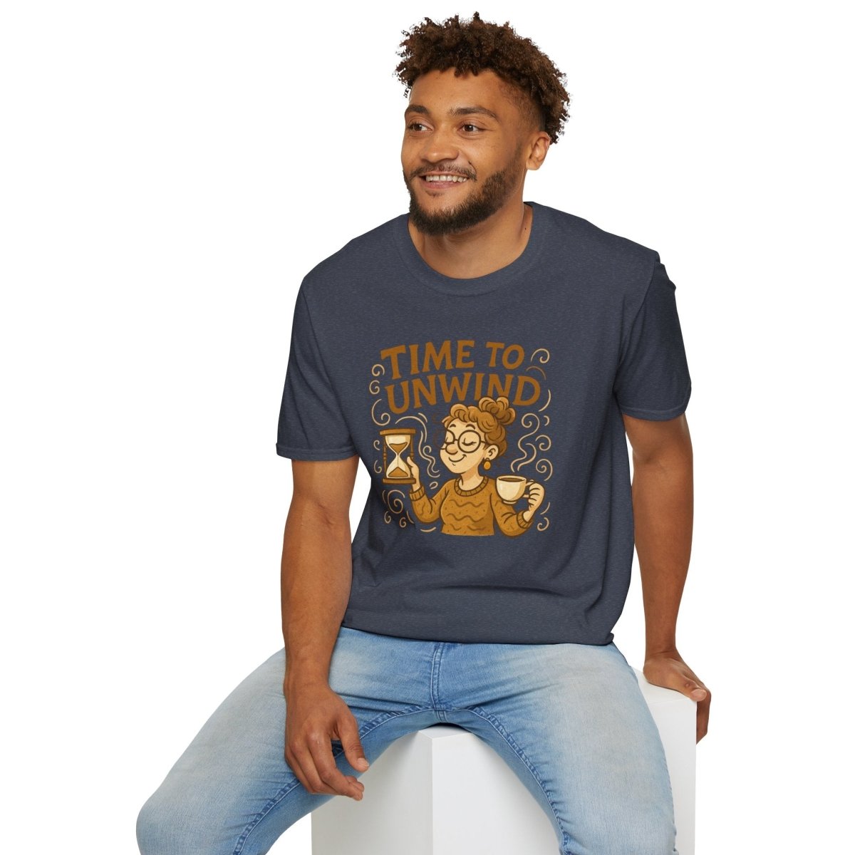 "Time to Unwind Shirt" Unisex Relaxation T-Shirt, Gift for Stress Relief, Casual Wear, Relaxing Day Tees, Self - Care Clothing - MINDSet Collection - AI Tee Hero