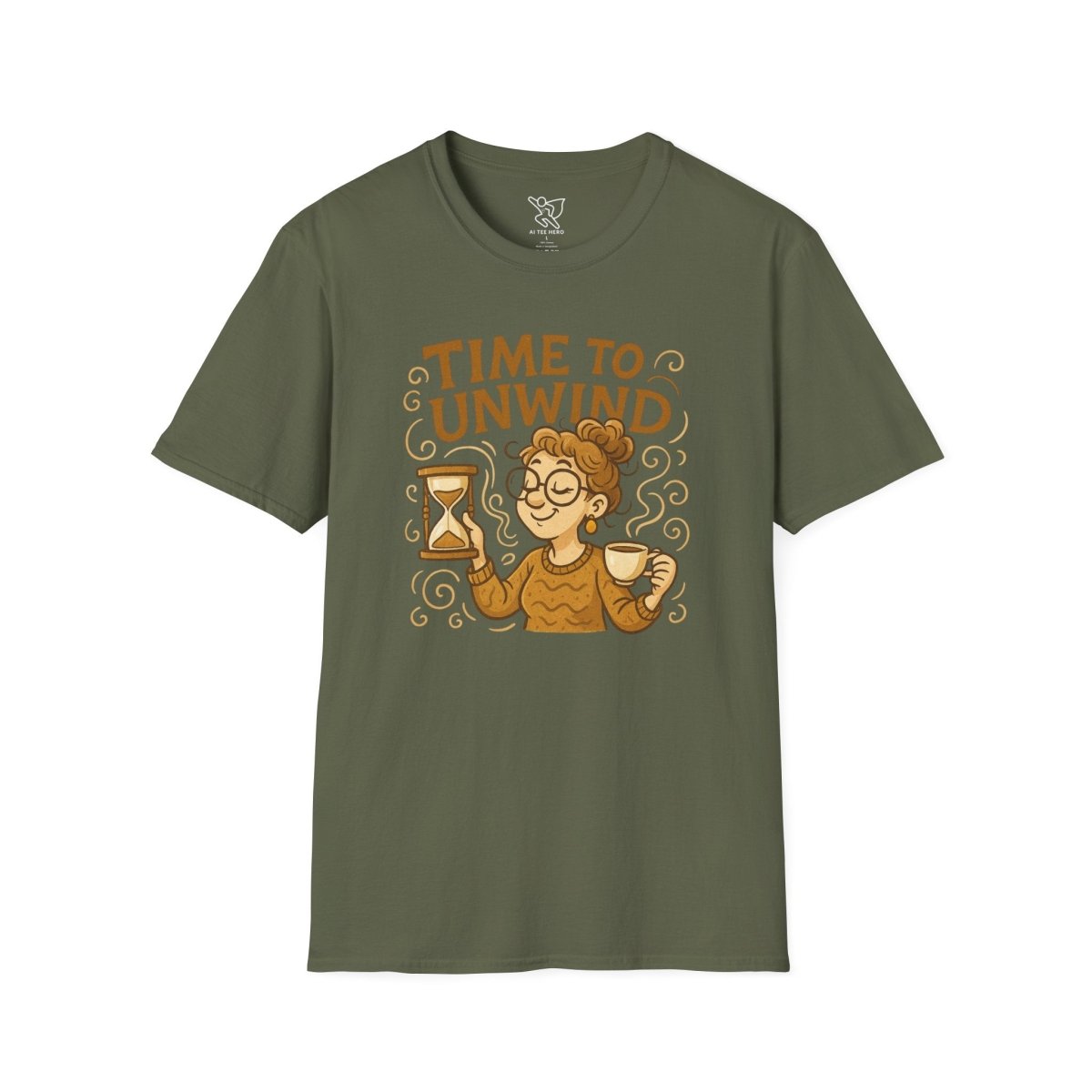 "Time to Unwind Shirt" Unisex Relaxation T-Shirt, Gift for Stress Relief, Casual Wear, Relaxing Day Tees, Self - Care Clothing - MINDSet Collection - AI Tee Hero