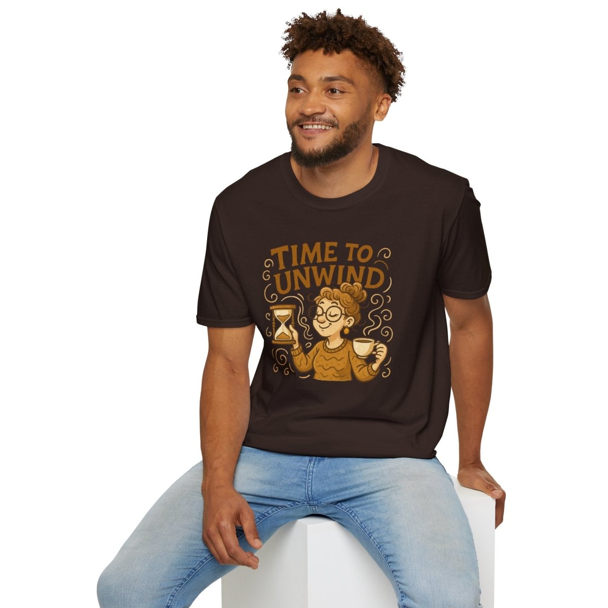 "Time to Unwind Shirt" Unisex Relaxation T-Shirt, Gift for Stress Relief, Casual Wear, Relaxing Day Tees, Self - Care Clothing - MINDSet Collection - AI Tee Hero