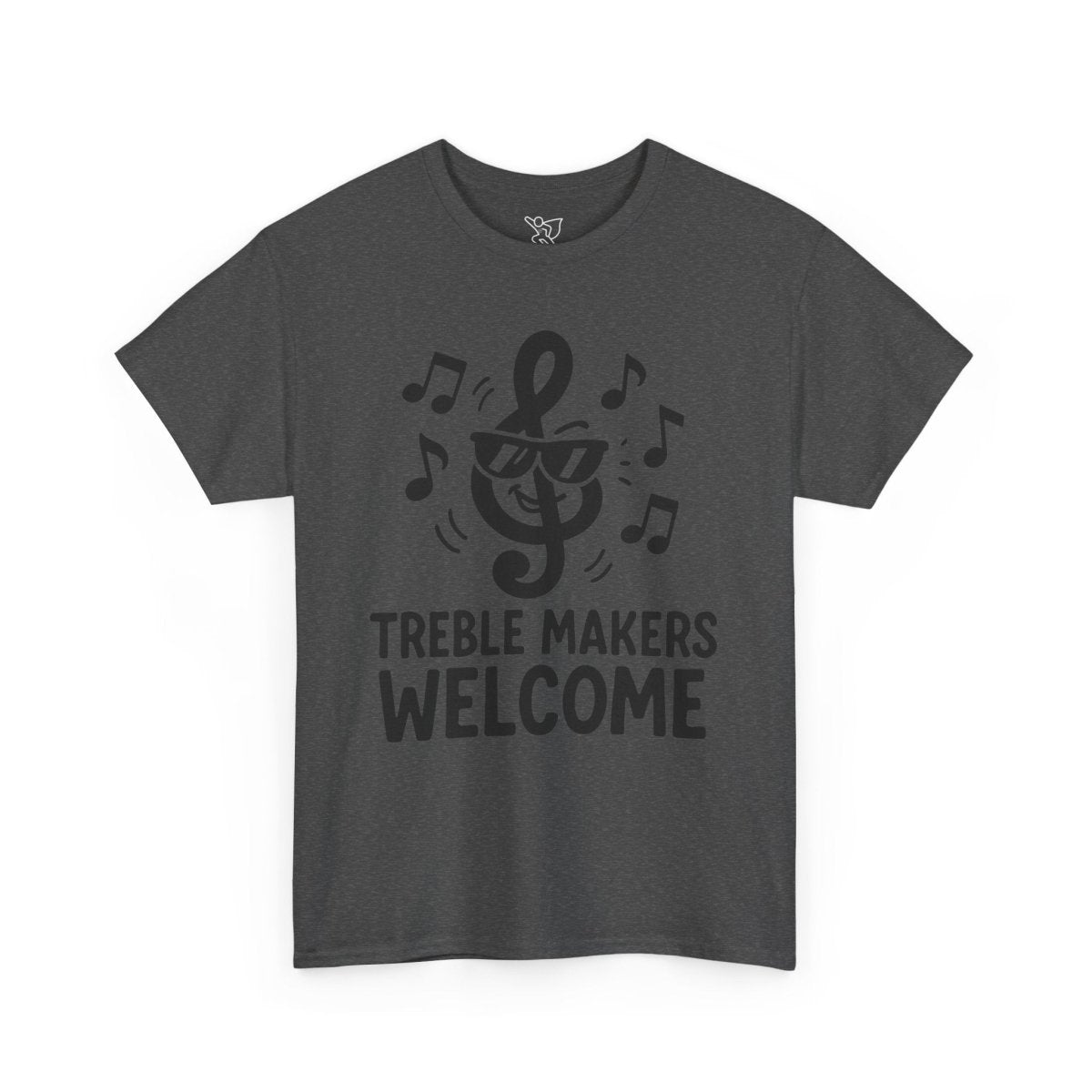 "Treble Makers Welcome" Unisex Heavy Cotton Tee, Music Lover Shirt, Gift for Musicians, Funny Quote Tee, Casual Wear, Concert Outfit - MINDSet - AI Tee Hero