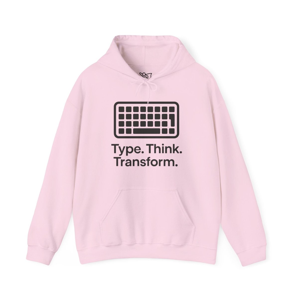 "Type. Think. Transform." Hoodie, Cozy Unisex Sweatshirt, Inspirational Hoodie Gift, Perfect for Writers and Students, Everyday Wear - AI Tee Hero