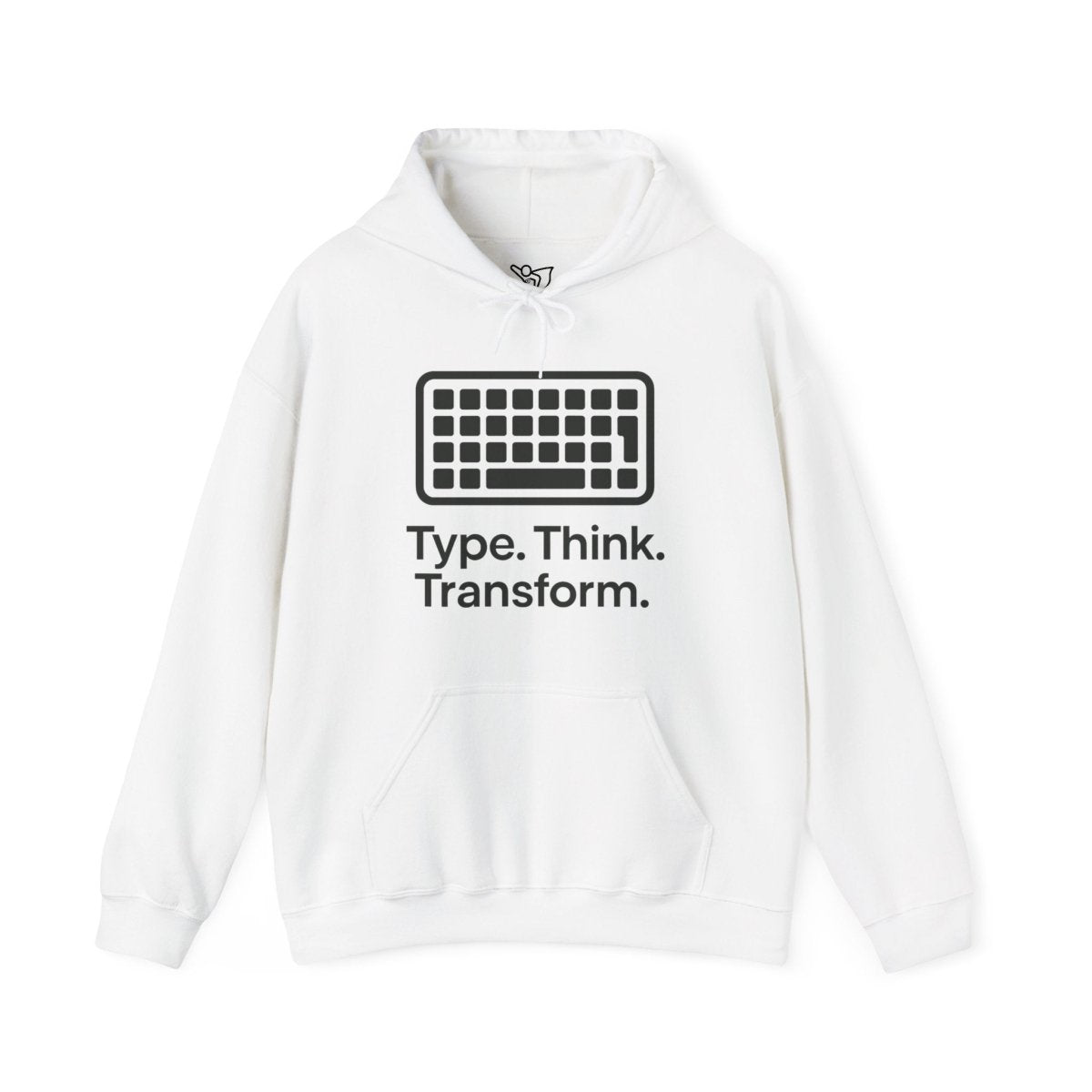 "Type. Think. Transform." Hoodie, Cozy Unisex Sweatshirt, Inspirational Hoodie Gift, Perfect for Writers and Students, Everyday Wear - AI Tee Hero