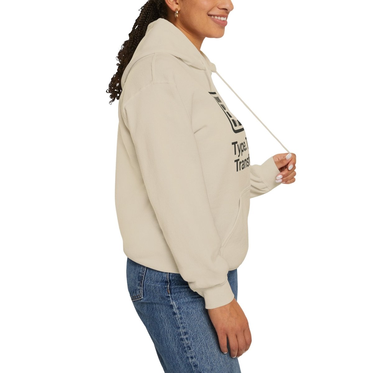 "Type. Think. Transform." Hoodie, Cozy Unisex Sweatshirt, Inspirational Hoodie Gift, Perfect for Writers and Students, Everyday Wear - AI Tee Hero