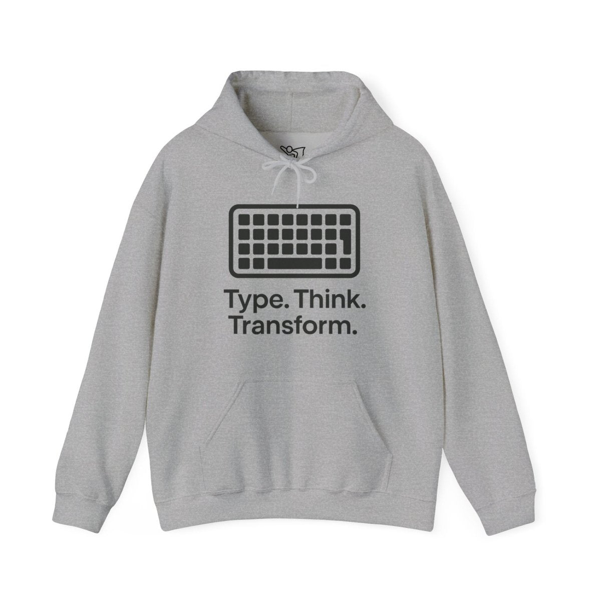 "Type. Think. Transform." Hoodie, Cozy Unisex Sweatshirt, Inspirational Hoodie Gift, Perfect for Writers and Students, Everyday Wear - AI Tee Hero