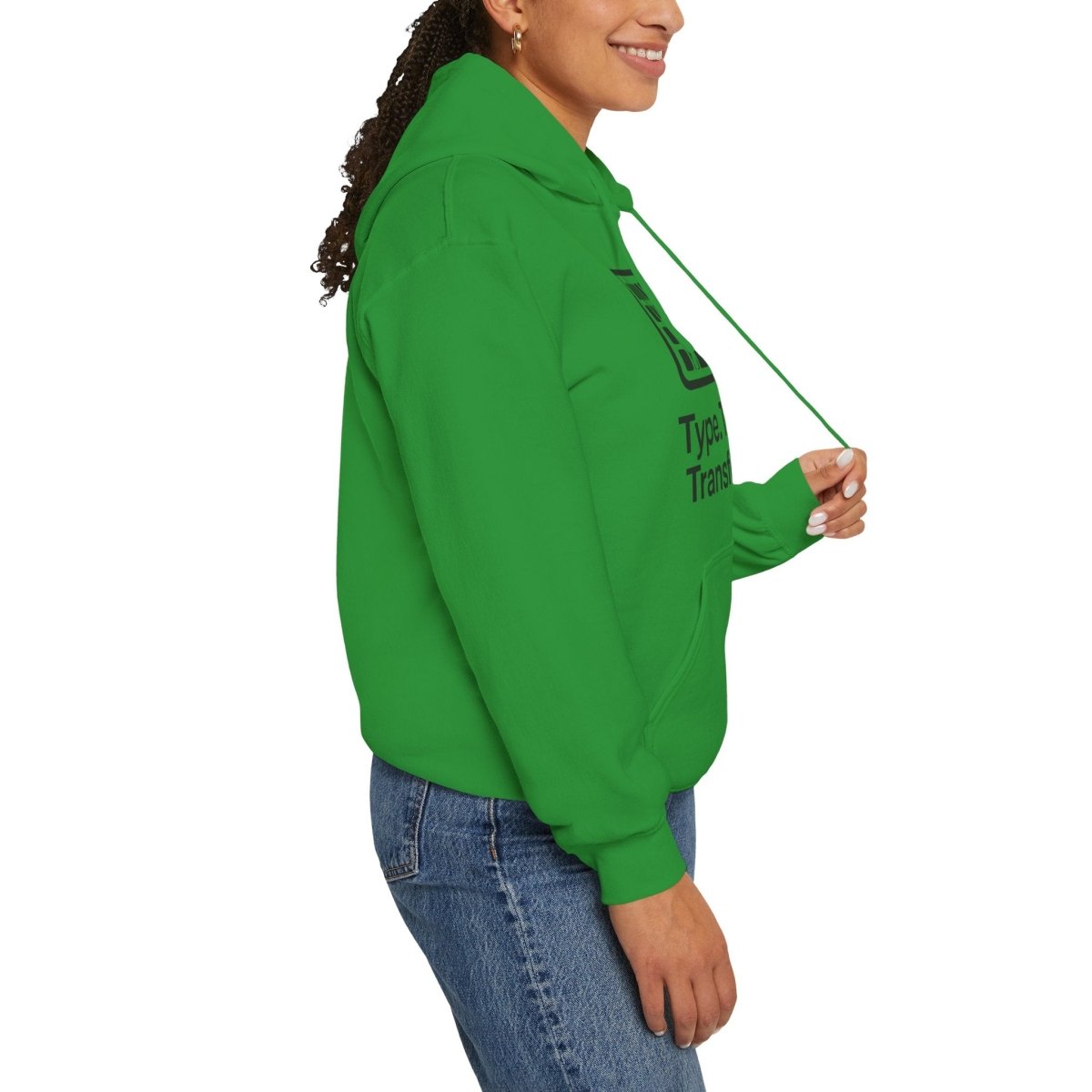 "Type. Think. Transform." Hoodie, Cozy Unisex Sweatshirt, Inspirational Hoodie Gift, Perfect for Writers and Students, Everyday Wear - AI Tee Hero