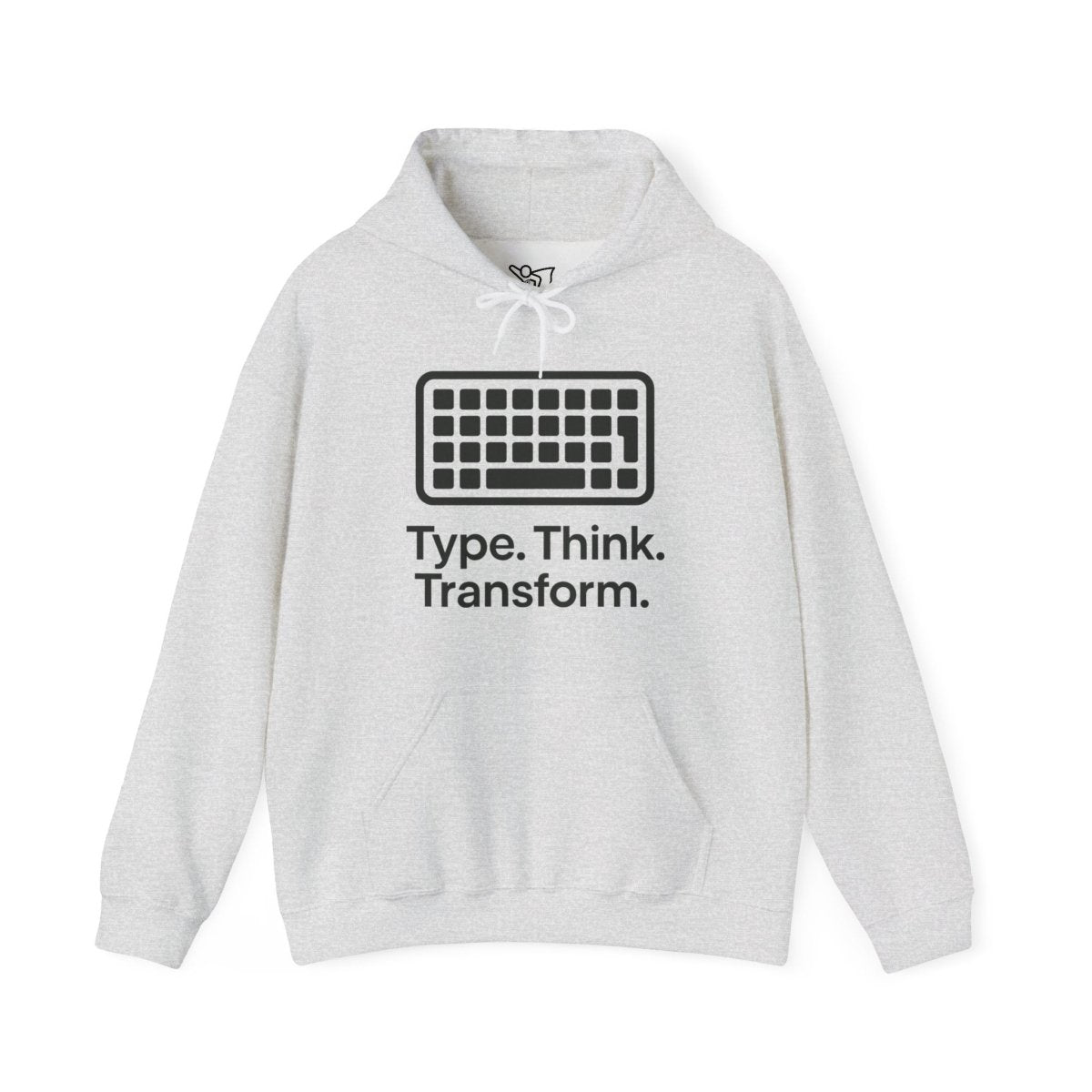 "Type. Think. Transform." Hoodie, Cozy Unisex Sweatshirt, Inspirational Hoodie Gift, Perfect for Writers and Students, Everyday Wear - AI Tee Hero