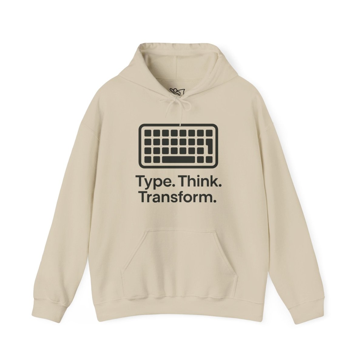 "Type. Think. Transform." Hoodie, Cozy Unisex Sweatshirt, Inspirational Hoodie Gift, Perfect for Writers and Students, Everyday Wear - AI Tee Hero